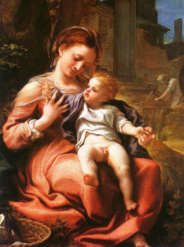 Correggio Madonna della Cesta, oil painting image