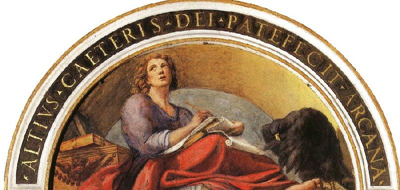 Correggio Lunette with St.John the Evangelist oil painting image