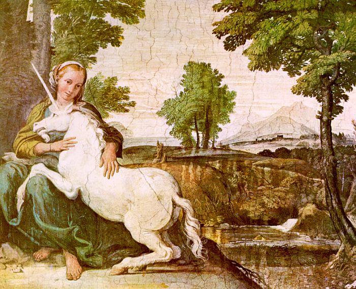 Domenichino The Maiden and the Unicorn France oil painting art
