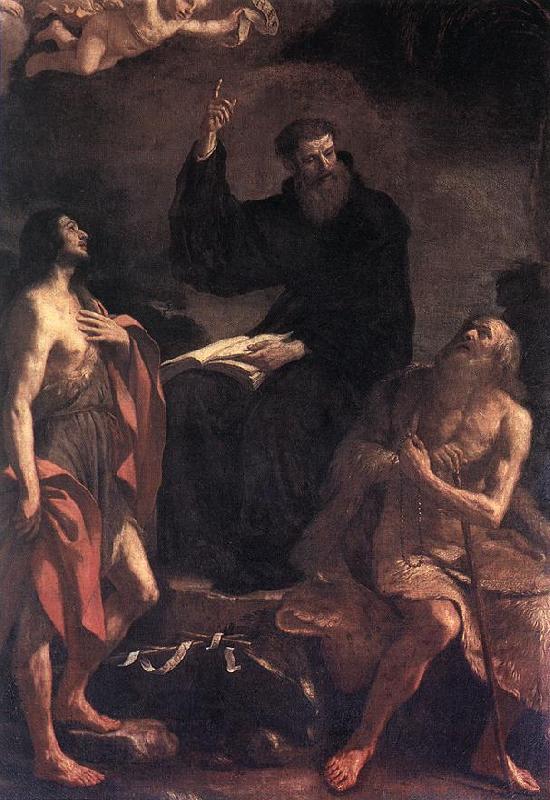 GUERCINO St Augustine, St John the Baptist and St Paul the Hermit hf oil painting image