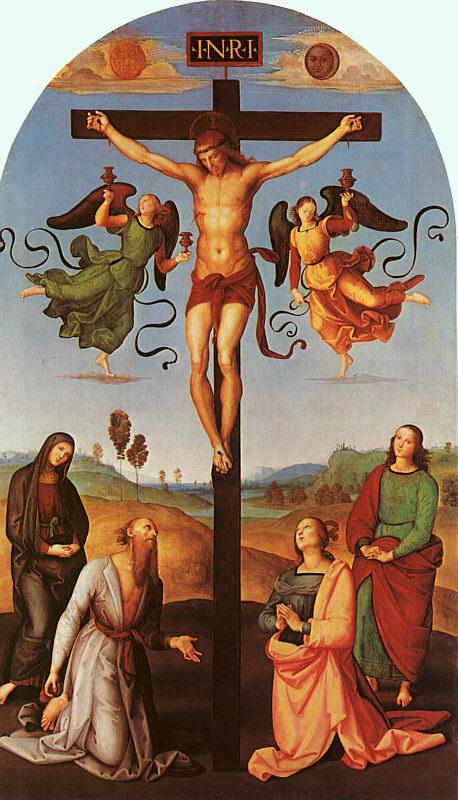Raphael Christ on the Cross with the Virgin, Saint Jerome, Mary Magdalene and John the Baptist France oil painting art