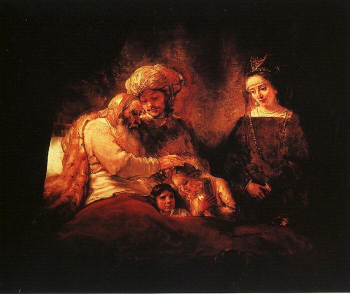 Rembrandt Jacob's Blessing oil painting picture