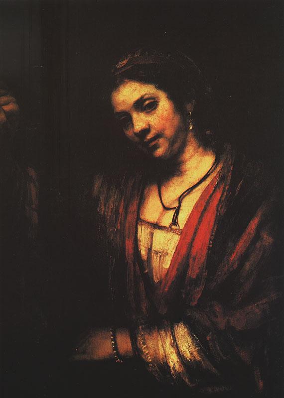 Rembrandt Hendrickje at an Open Door France oil painting art