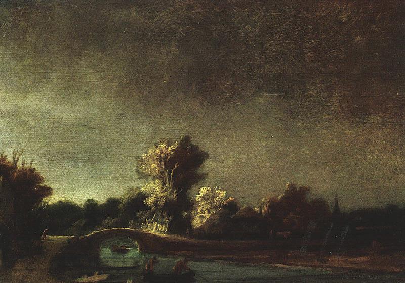 Rembrandt Landscape with a Stone Bridge France oil painting art