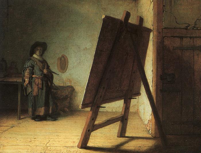 Rembrandt Artist in his Studio oil painting image