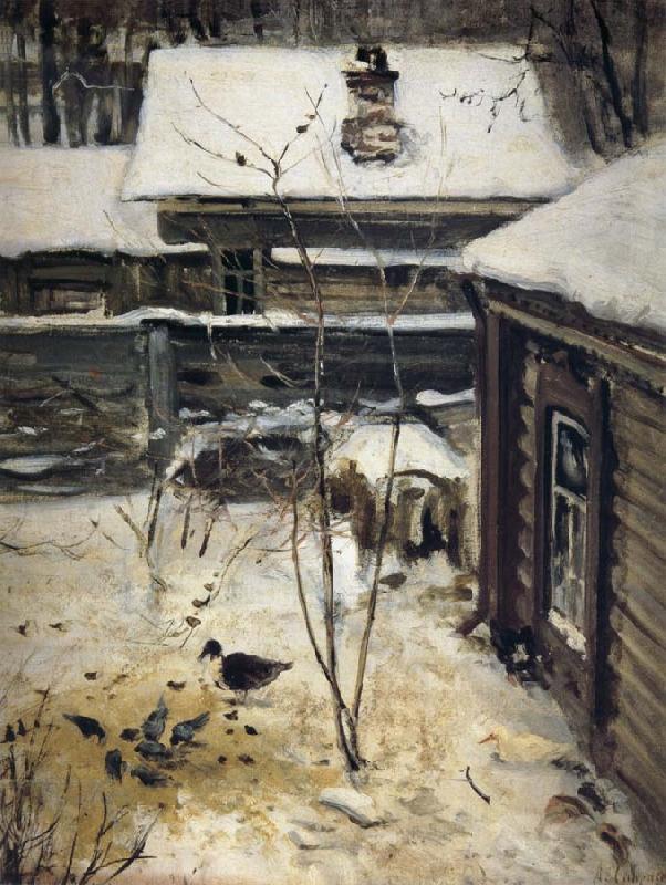 A.K.Cabpacob Yard-Winter France oil painting art