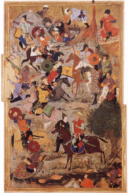 Bihzad Tamerlane leading the assault of the castle of the knights of the Hospitallers of Saint john at Smyrna oil painting image