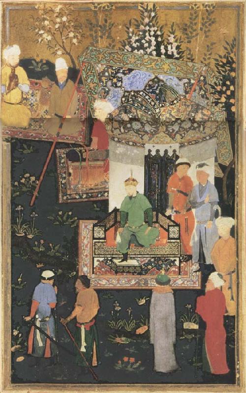 Bihzad Timur enthroned oil painting image