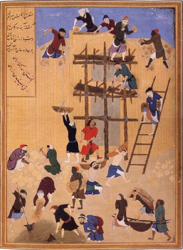Bihzad Building ot Castle Khawarnaq,wherein the chamber of the seven icons will be hidden France oil painting art