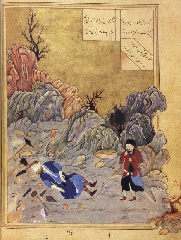 Bihzad The suicide of the artist Farhad,forbidden union with the lovely Shirin oil painting image