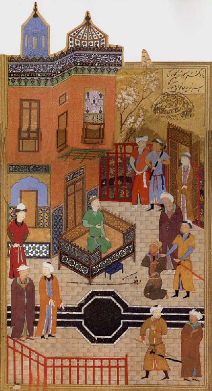 Bihzad A dervish awed by a prince s tajalli oil painting picture