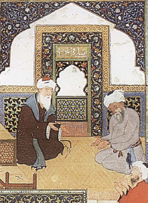 Bihzad A shaykh in the prayer niche of a mosque oil painting image