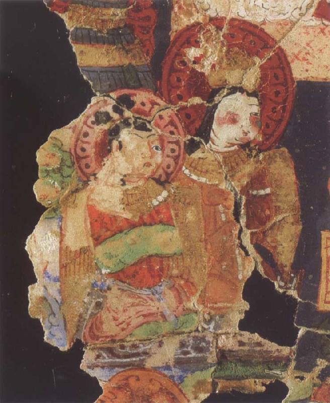 Bihzad Fragment of a Manichaean manuscript,with the Hindu gods Ganesh,Vishnu oil painting image