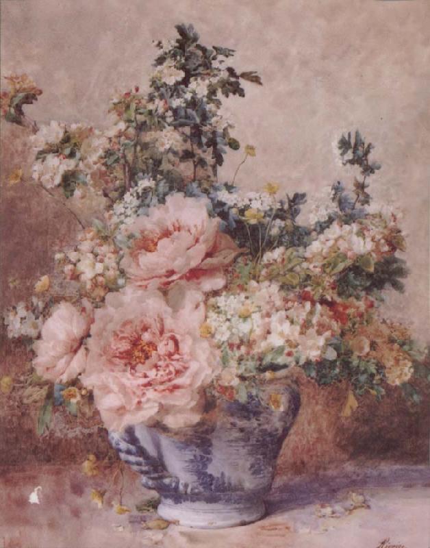 F.Rivoire Apple Blossoms with Peonies France oil painting art