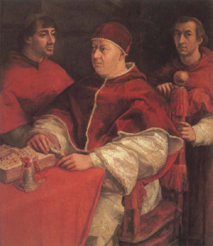 Raphael Portrait of Pope Leo X with Cardinals Guillo de Medici and Luigi de Rossi oil painting image