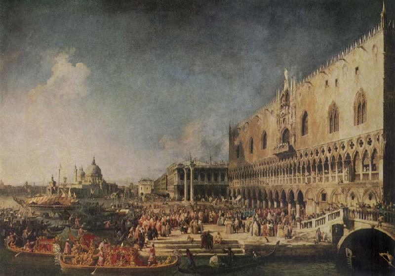 Canaletto The Arrival of the French Ambassador in Venice oil painting image