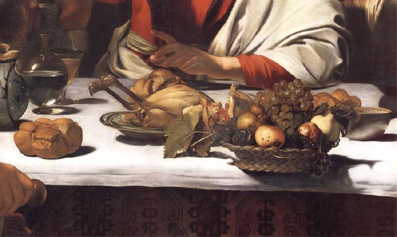 Caravaggio Detail of The Supper at Emmaus oil painting image