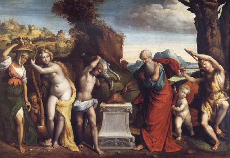 GAROFALO A Pagan Sacrifice France oil painting art