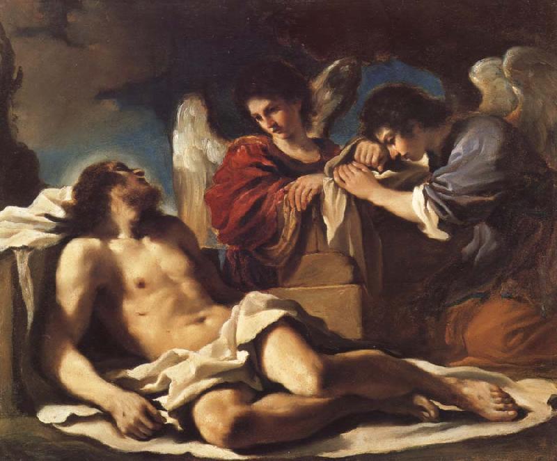 GUERCINO The Dead Christ Mourned by two Angels France oil painting art