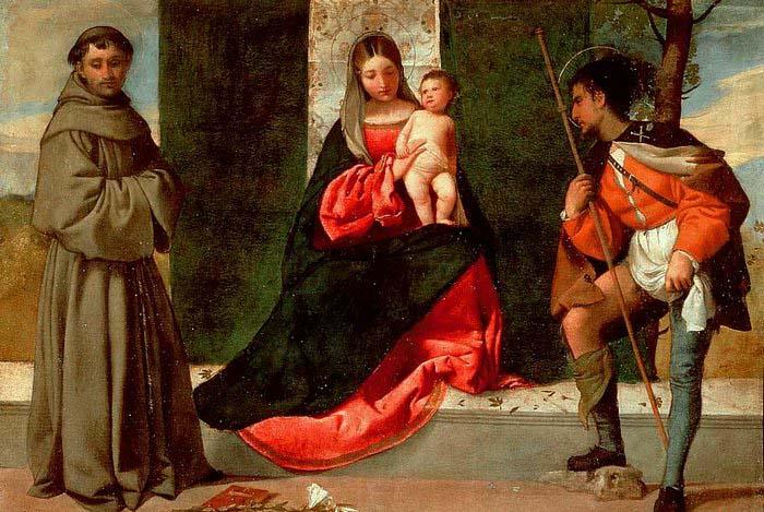Giorgione Madonna with the Child, St Anthony of Padua and St Roch oil painting picture