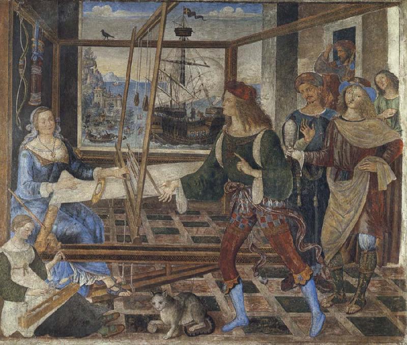 Pinturicchio Penelope at the Loom and Her Suitors France oil painting art