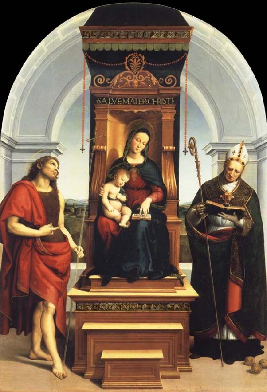 Raphael The Madonna and Child Enthroned with Saint John the Baptist and Saint Nicholas of Bari oil painting image