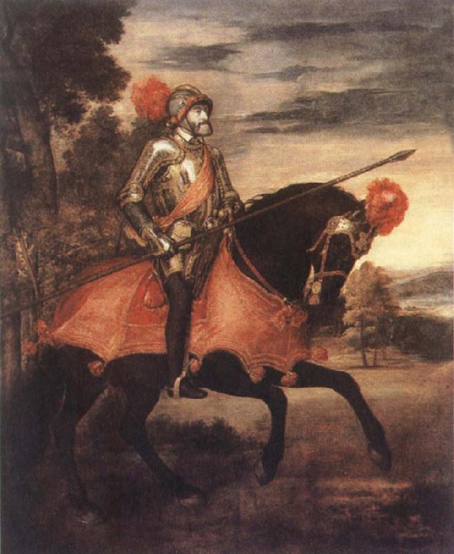 Titian Empeor Charles V at Muhlbeng oil painting image