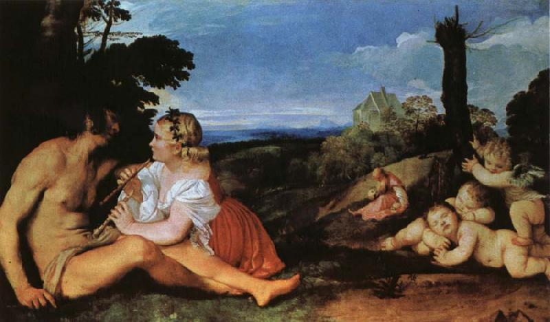 Titian THe Three ages of Man oil painting image