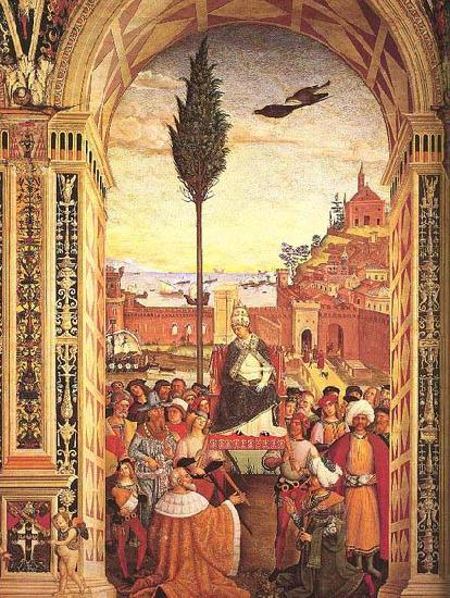 Pinturicchio Aeneas Piccolomini Arrives to Ancona oil painting image