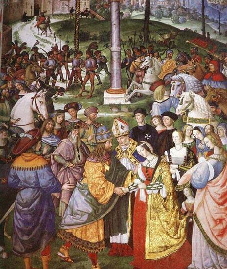 Pinturicchio Aeneas Piccolomini Introduces Eleonora of Portugal to Frederick III France oil painting art