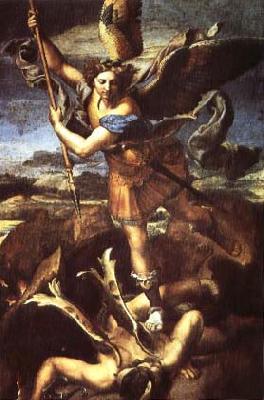 Raphael SaintMichael Trampling the Dragon France oil painting art