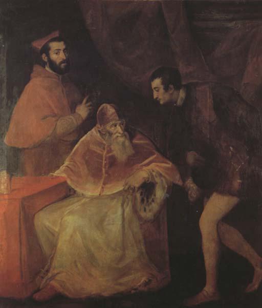 Titian Pope Paul III,Cardinal Alessandro Farnese and Duke Ottavio Farnese (mk45) France oil painting art