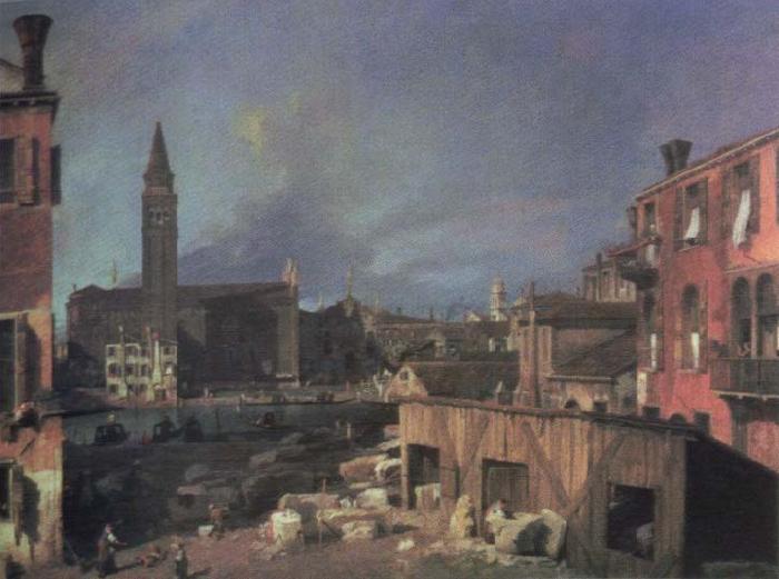Canaletto the stonemason s yard oil painting image