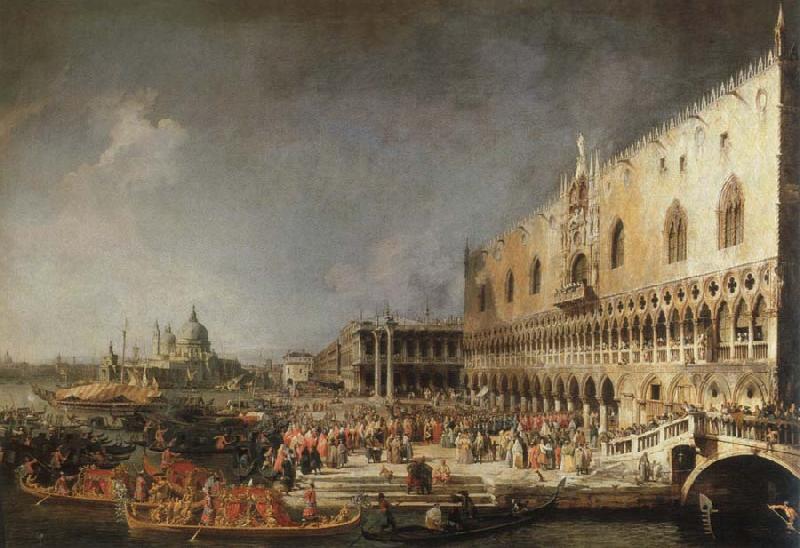 Canaletto reception of the french ambassador in venice oil painting picture