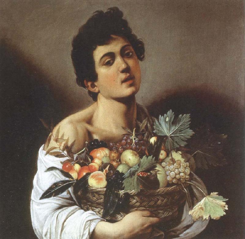 Caravaggio boy with a basket of fruit oil painting picture
