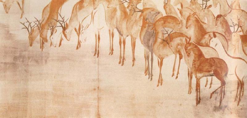 Caravaggio poem scroll with deer oil painting image