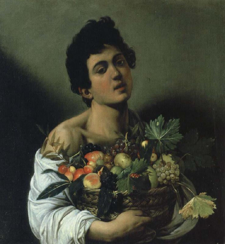 Caravaggio ung man med fruktkorg oil painting image