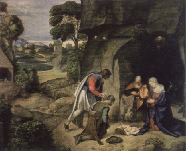 Giorgione adoration of the shepherds oil painting picture