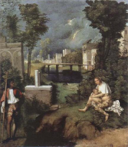Giorgione the tempest oil painting picture