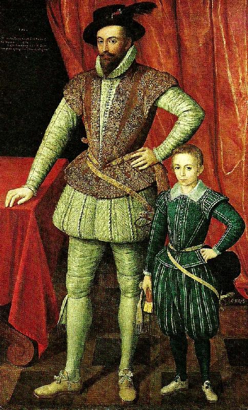 Anonymous sir walter raleigh and his son France oil painting art