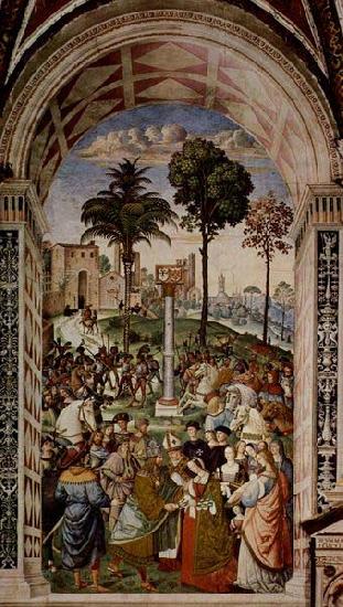 Pinturicchio Fresco at the Siena Cathedral by Pinturicchio depicting Pope Pius II France oil painting art