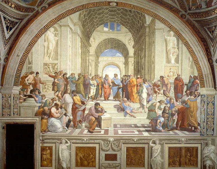 Raphael The School of Athens, Stanza della Segnatura France oil painting art