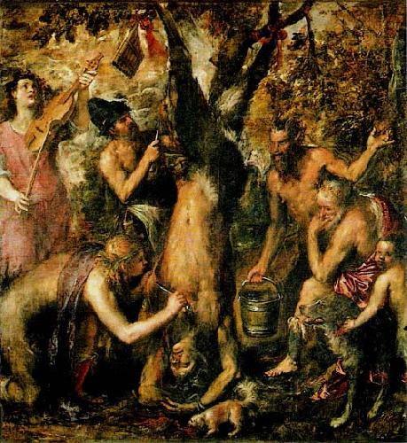 Titian The Flaying of Marsyas, little known until recent decades oil painting image