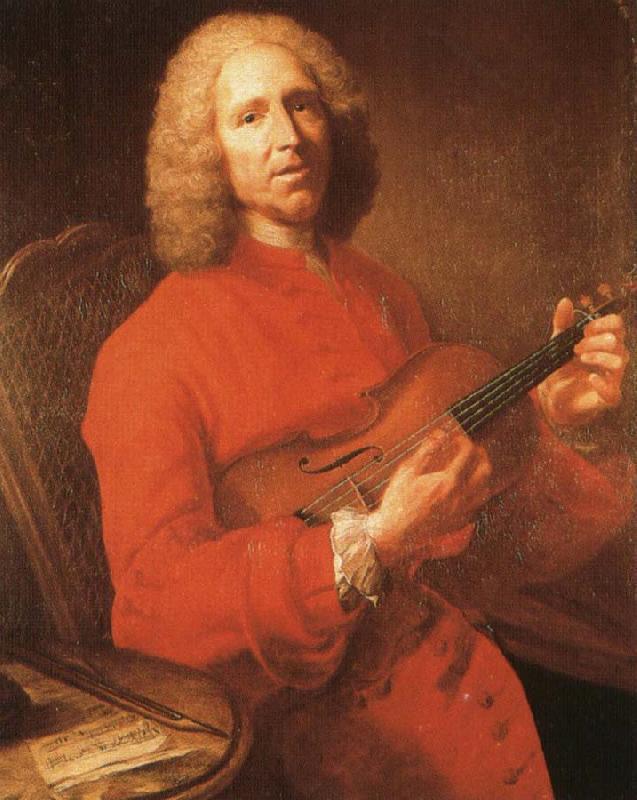 rameau jean philippe rameau with his violin, a famous portrait by joseph aved oil painting picture