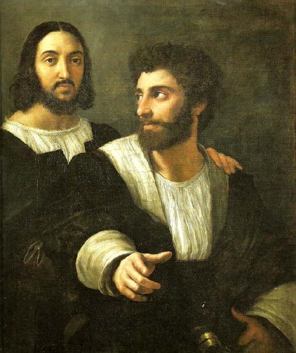 Raphael portrait of raphaeland a friend oil painting image