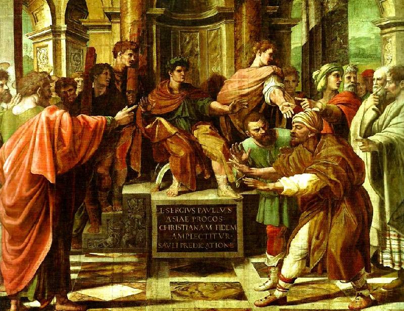 Raphael the convetsion of the proconsul sergius paulus oil painting image