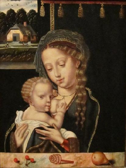 Anonymous Madonna and Child Nursing France oil painting art