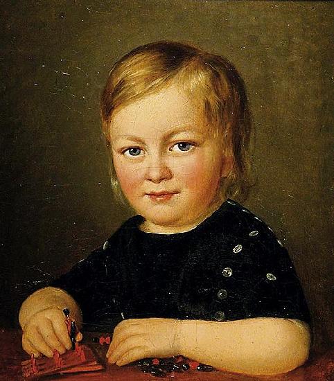 Anonymous Child with toy figures France oil painting art