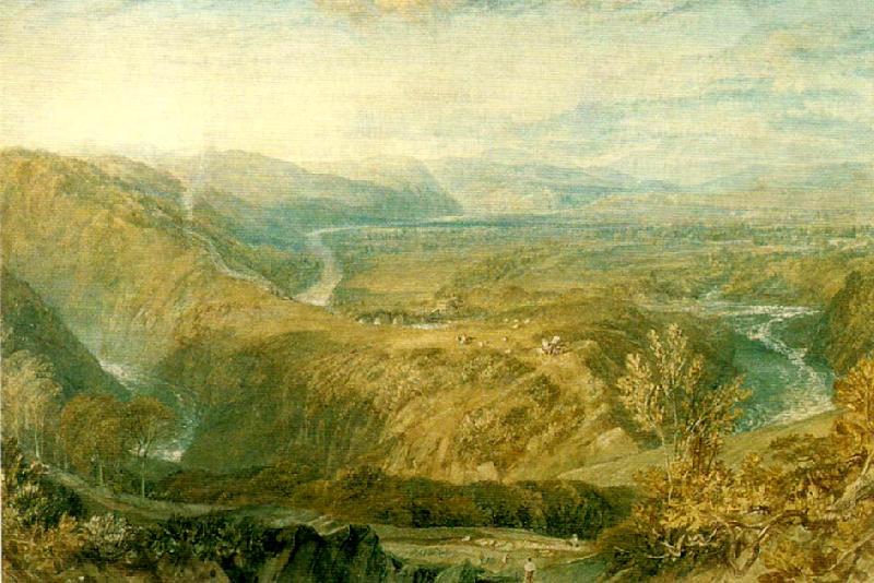 J.M.W.Turner crook of lune looking towards hornby castle oil painting image