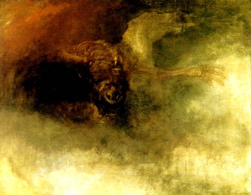 J.M.W.Turner a skeleton falling off a horse in mid-air France oil painting art